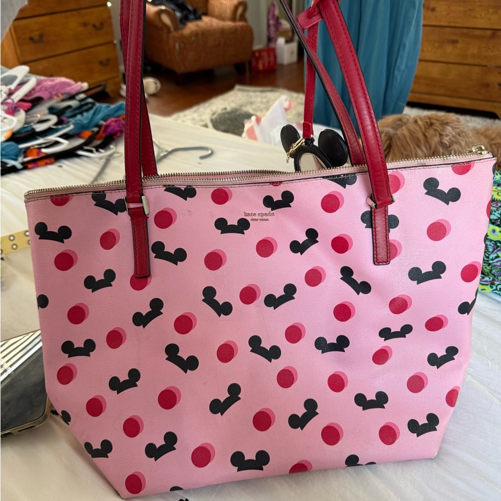 Kate Spade Pink Polka Dot Tote Bag